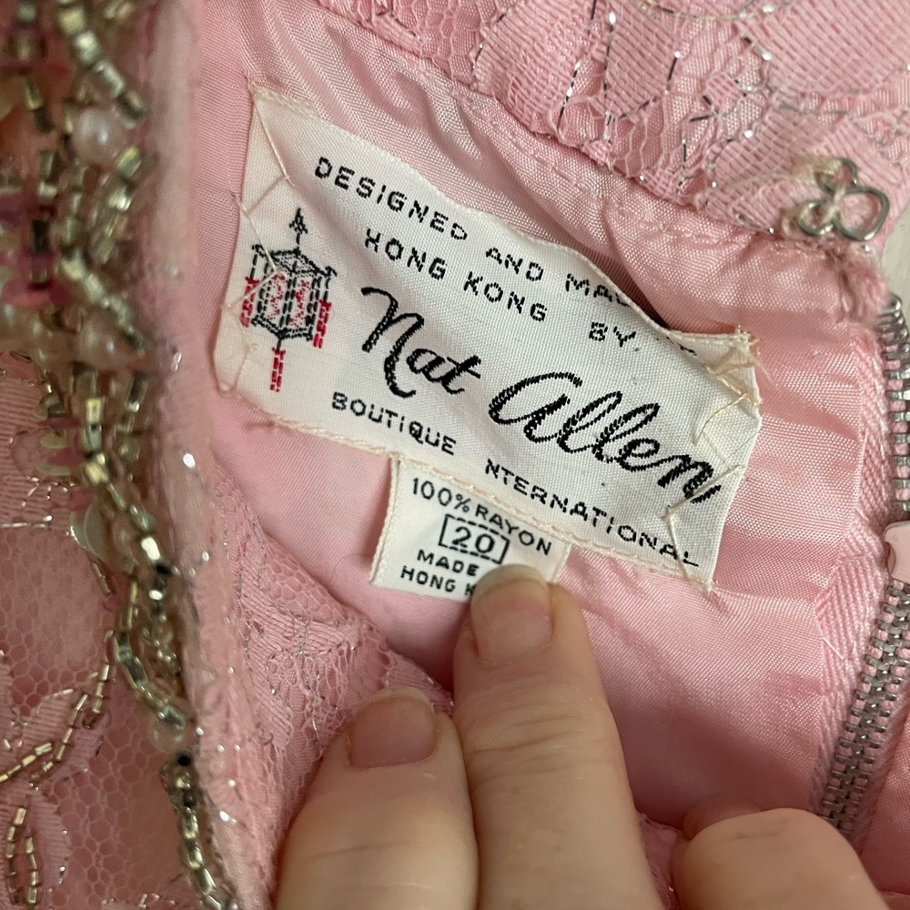 Vintage beaded pink dress